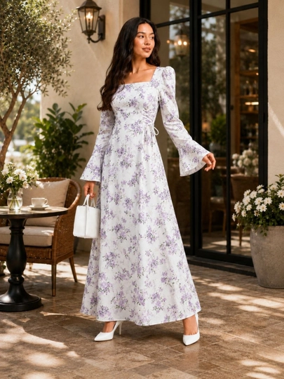 Женское длинное платье, летнее, с поясом на талии — SMBSHOP-LOLAKUYLAK-АМЕТИС-4850