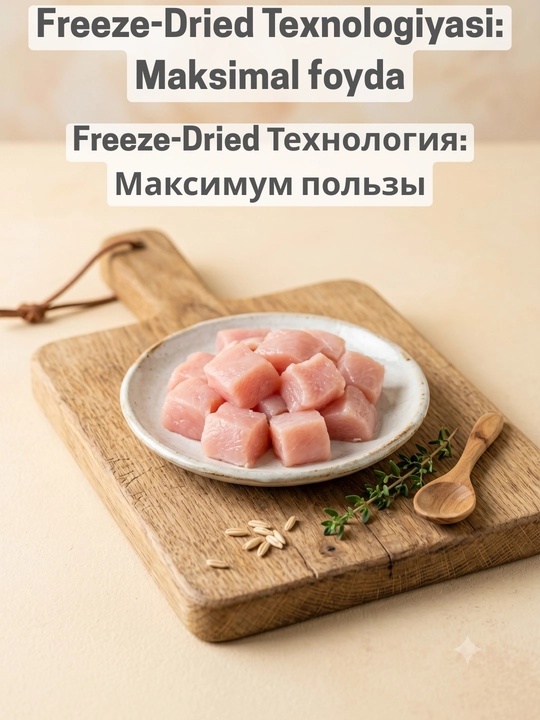 Лакомство сублимированное для кошек Kimpets в банке, натуральные мясные кубики