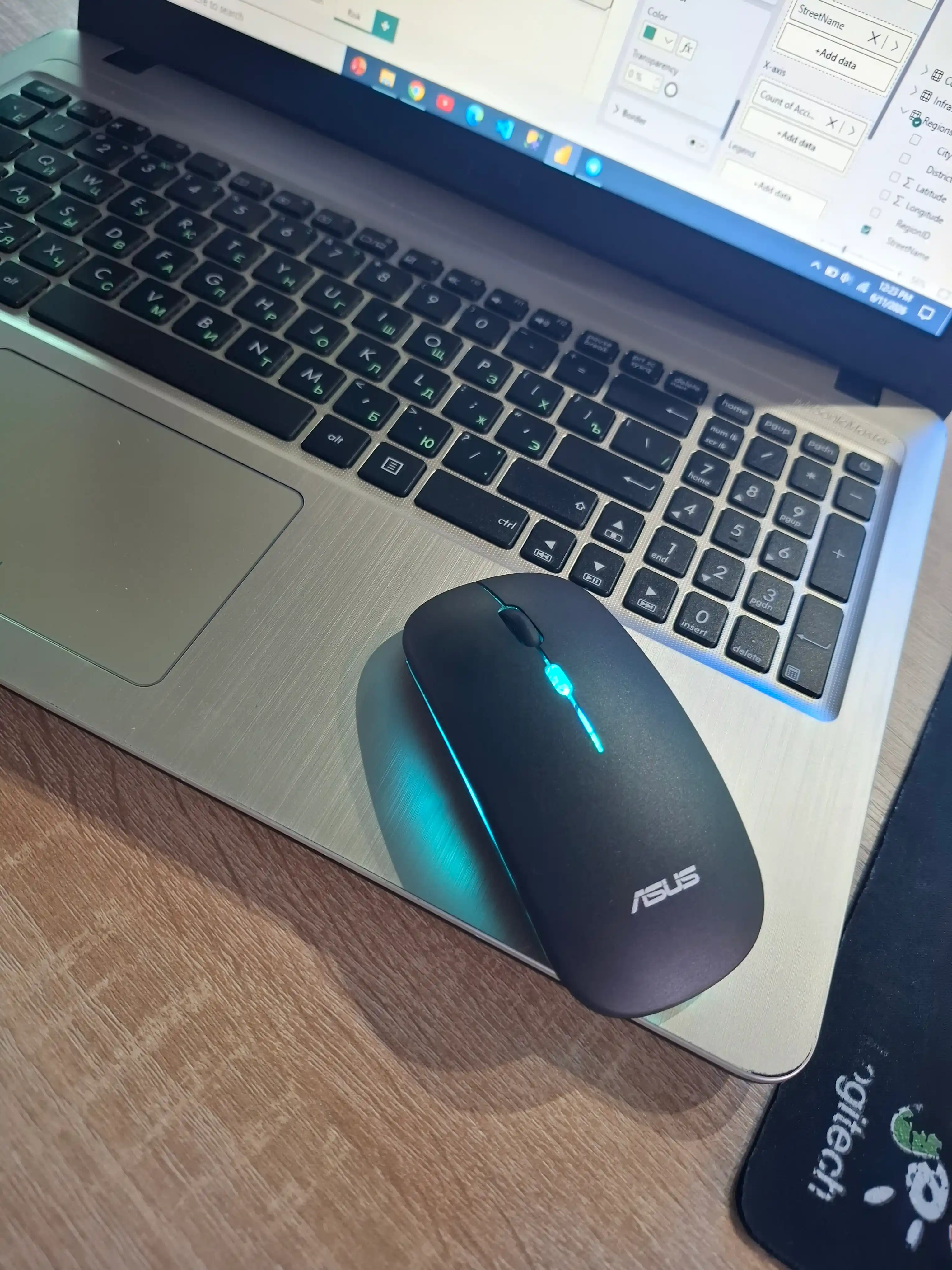 Kompyuter,noutbuk,planshet,telefon uchun simsiz smart sichqoncha,shovqinsiz,RGB yoritgichl