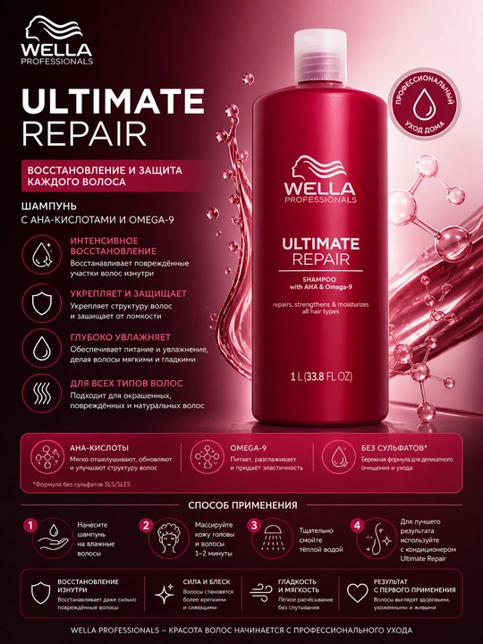 ULTIMATE REPAIR Shampoo Step 1 Шампунь для интенсивного восстановления - 