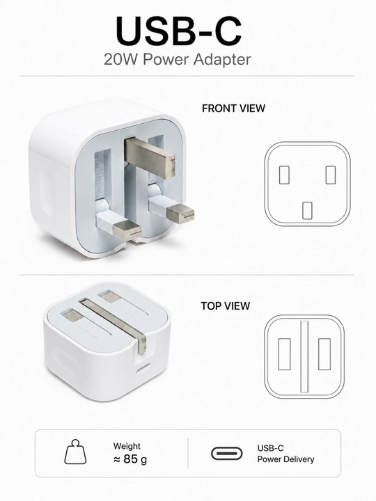 USB-C 20W Tezkor Zaryadlovchi iPhone Adapter, Smartfon va Planshetlar uchun - 