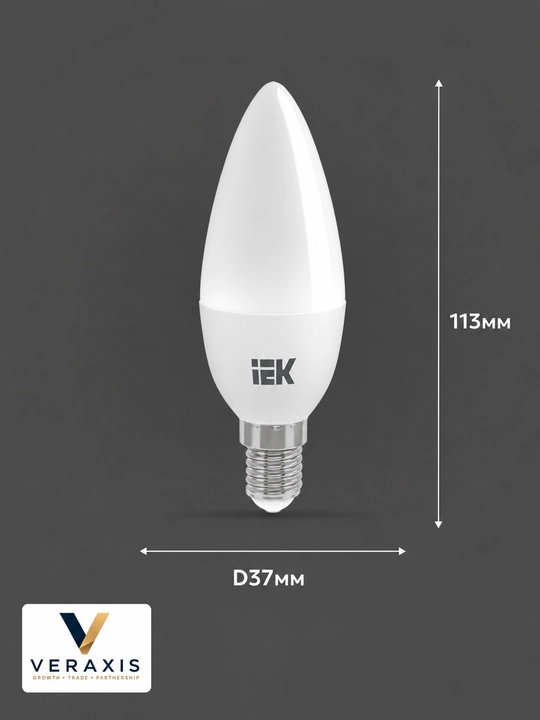 Lampa светодиодная  LED C35, свеча матовая 7Вт E14 4000K 360°