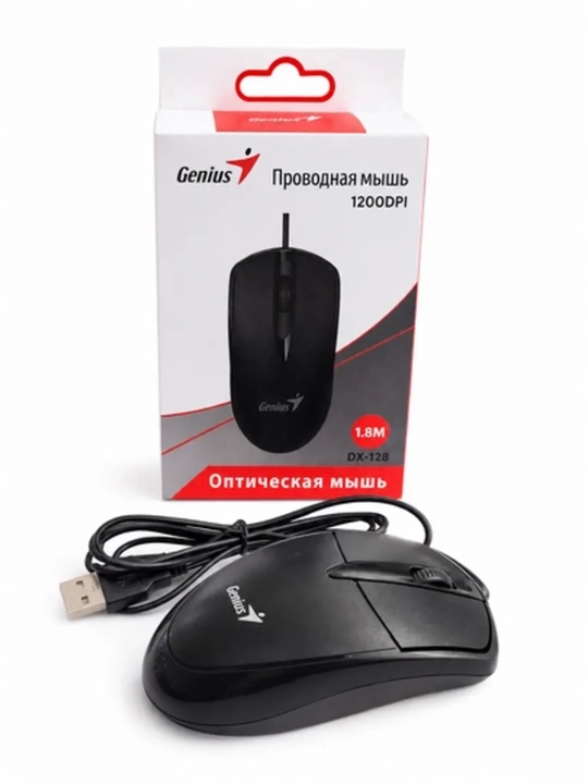 Genius DX-128 simli optik sichqoncha, USB, 1200 DPI, 1.8 m kabel