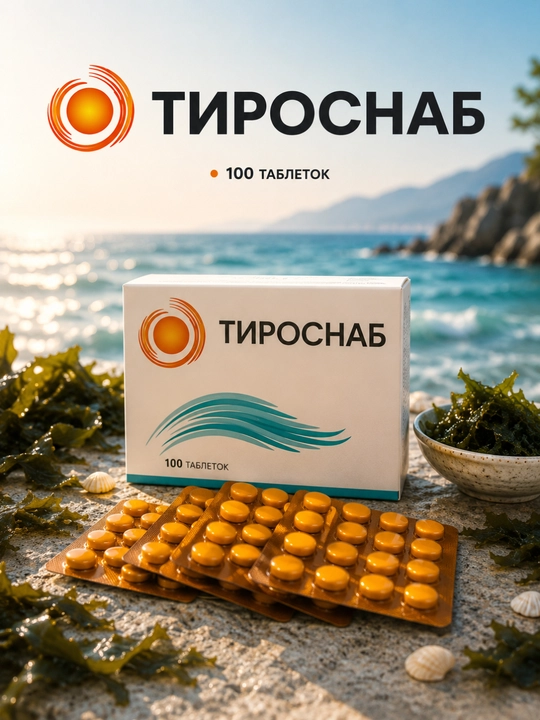 TIROSNAB yod manbai biologik faol qo‘shimcha, 100 tabletka