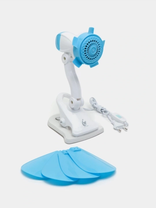 Ventilyator 2 in 1, stol usti va qisqichli, 5 parrakli, 360° aylanuvchi