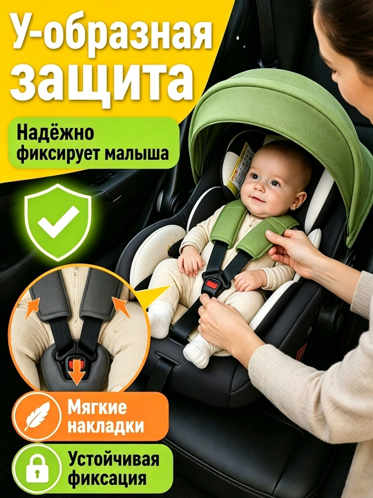 Детское автокресло-переноска CQM-07, регулируемый наклон, дышащая ткань, автолюлька 