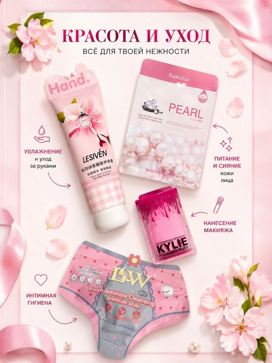 Косметикa, подарочный набор косметики Beauty Box, уход за лицом и телом , 5 предметов