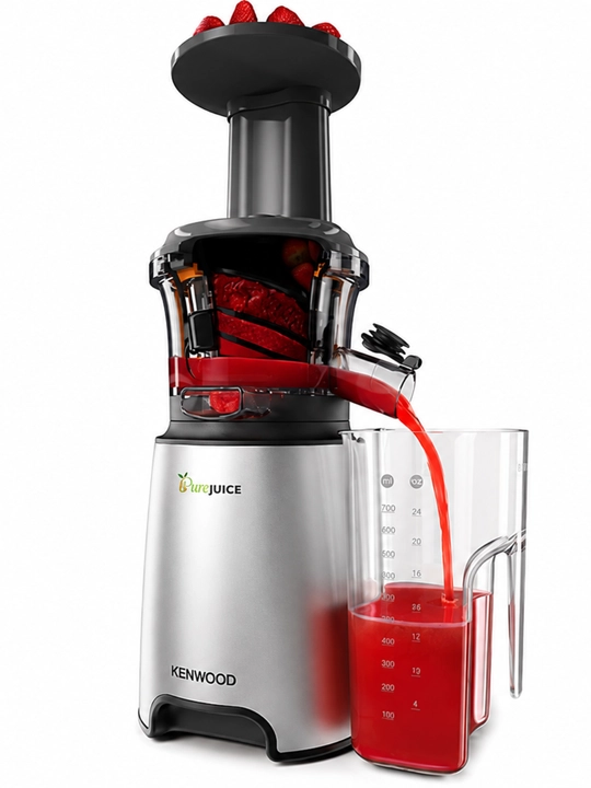 Соковыжималка шнековая Kenwood PureJuice JMP601SI Slow Press 150 Вт с насадкой для сорбета