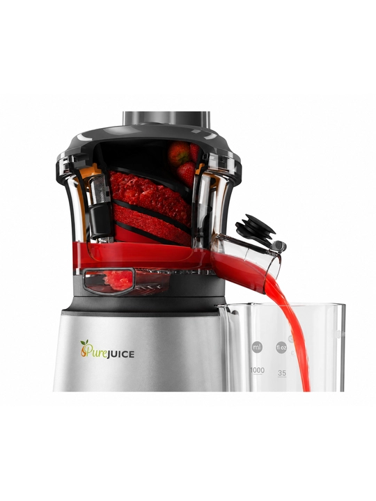 Соковыжималка шнековая Kenwood PureJuice JMP601SI Slow Press 150 Вт с насадкой для сорбета
