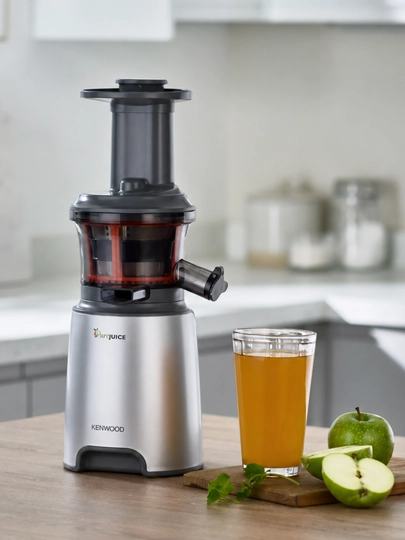 Соковыжималка шнековая Kenwood PureJuice JMP601SI Slow Press 150 Вт с насадкой для сорбета - 
