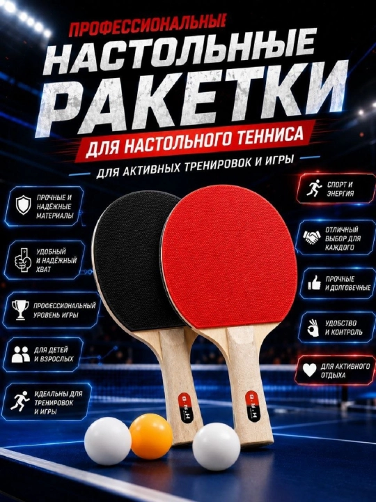 Набор теннисных ракеток – 2 ракетки и 3 мяча для спорта и активного отдыха