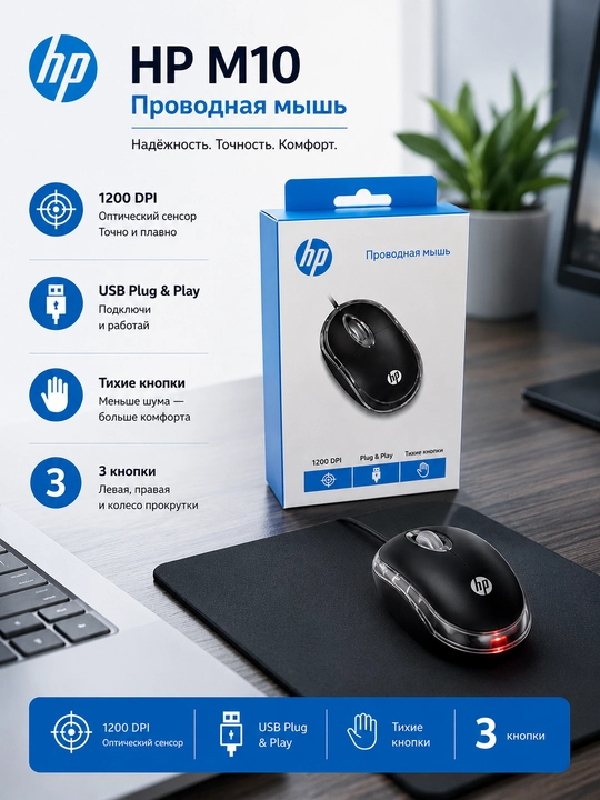 HP X-66 Gaming Mouse simli optik sichqoncha, USB, qora