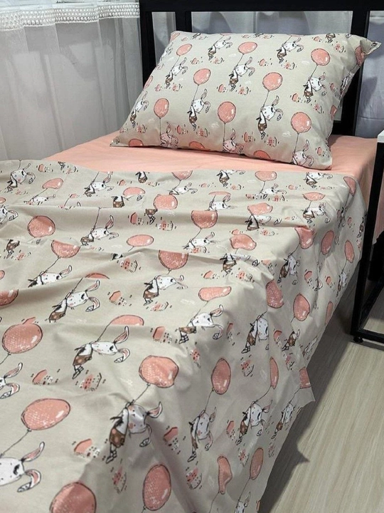 100% paxtadan tayyorlangan poplin choyshab, 1 ta yotoq to‘plami, yostiq jildi 50×70 sm - 