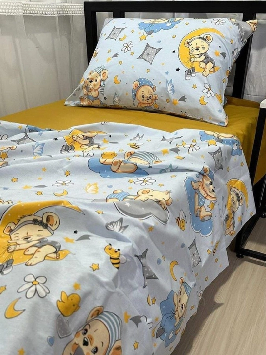 100% paxtadan tayyorlangan poplin choyshab, 1 ta yotoq to‘plami, yostiq jildi 50×70 sm - 
