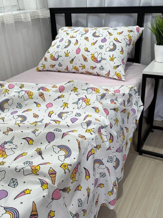 100% paxtadan tayyorlangan poplin choyshab, 1 ta yotoq to‘plami, yostiq jildi 50×70 sm - 
