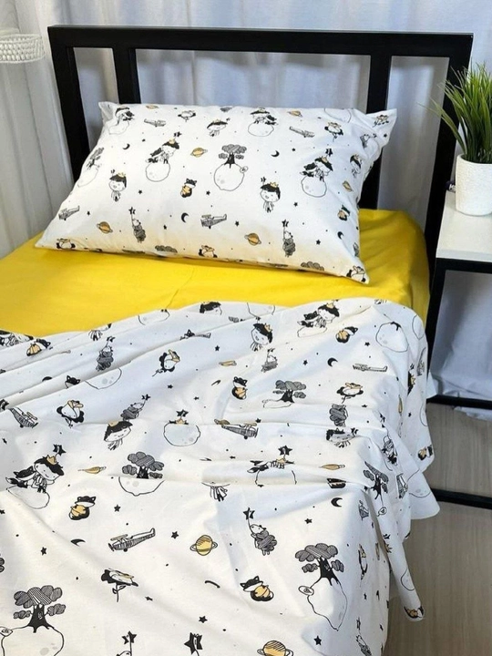 100% paxtadan tayyorlangan poplin choyshab, 1 ta yotoq to‘plami, yostiq jildi 50×70 sm - 
