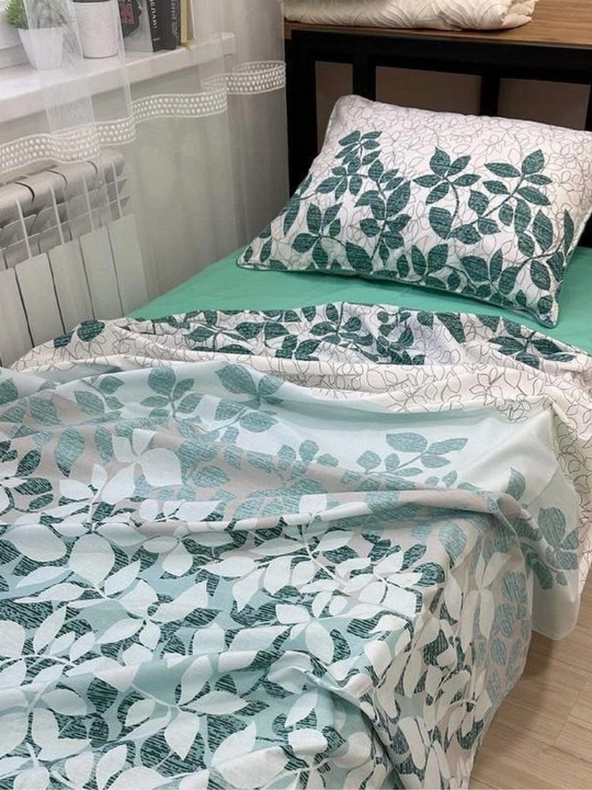 100% paxtadan tayyorlangan poplin choyshab, 1 ta yotoq to‘plami, yostiq jildi 50×70 sm - 