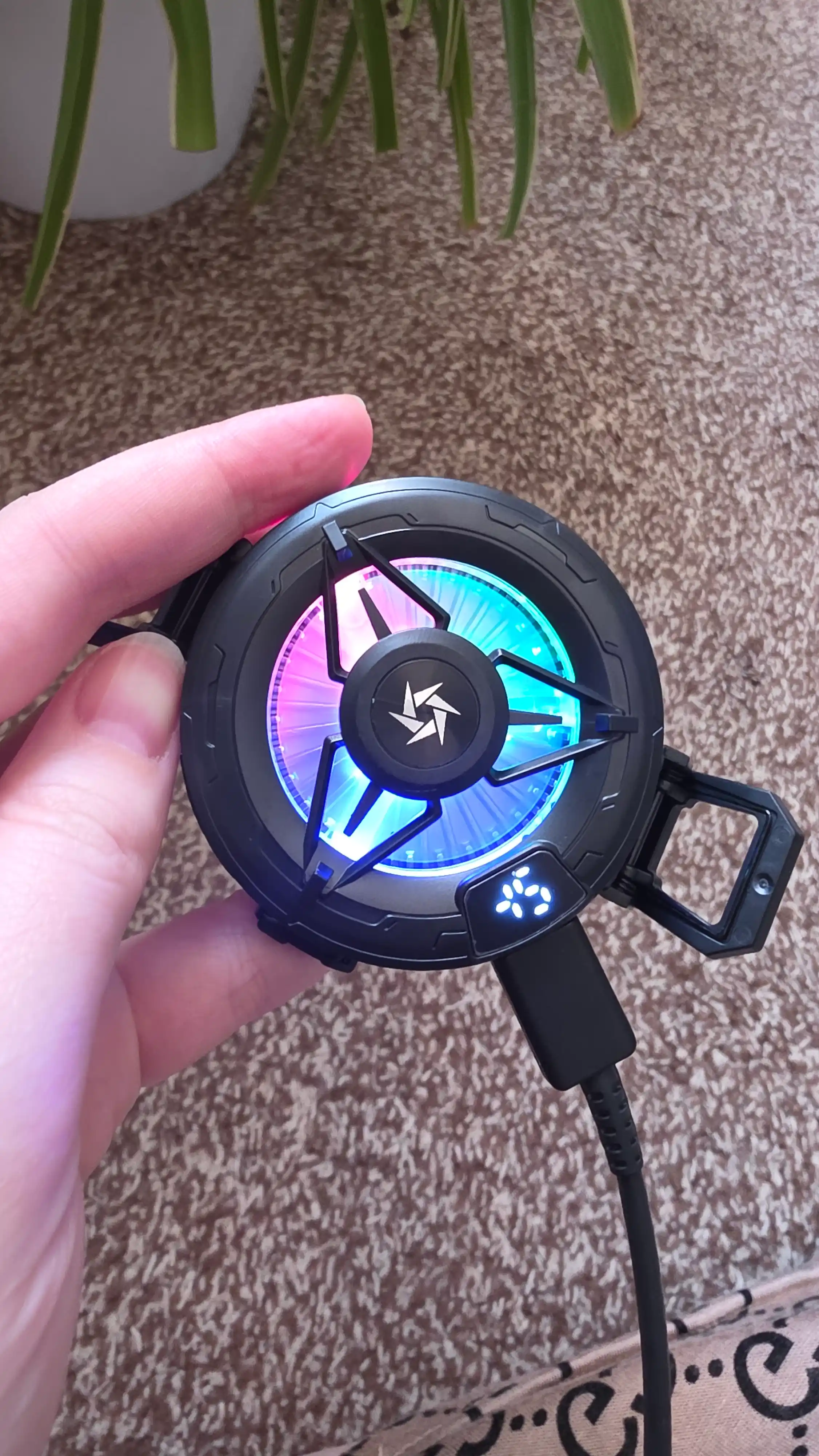 Охлаждающий RGB кулер для телефона, с цифровым дисплеем, 2 режима SL-59