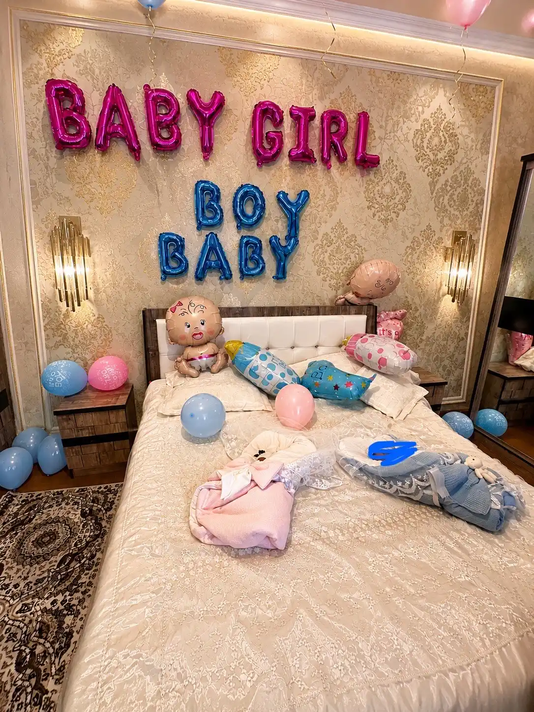 Воздушный шар из фольги BABY BOY и BABY GIRL, комплект для гендерной вечеринки и роддома