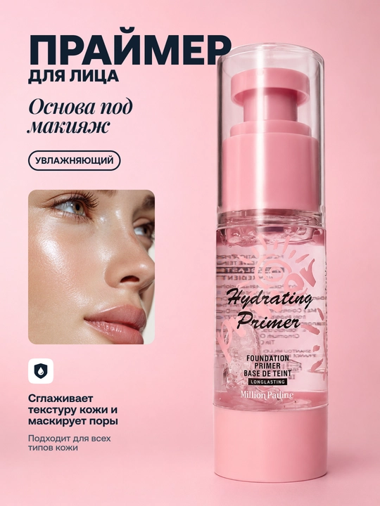 Million Pauline yuz uchun namlantiruvchi praymer, pardoz uchun asos, 29 ml - 
