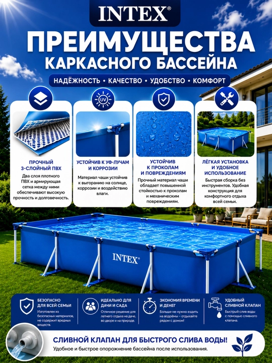 Бассейн intex, бассейн каркасный, бассейн для взрослых, бассейн, большой бассейн