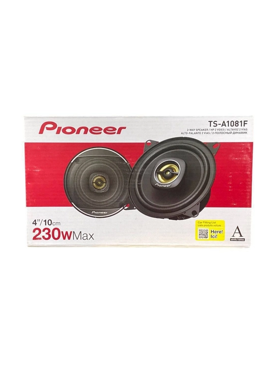 PIONEER TS-A1081F avto kolonka, 10 sm, qora, 230W, 2 polosali akustika