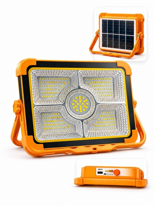 LED yorug'lik nuri kuchli quyosh batareyasi, quvvat banki, Hajmi 21sm-17sm, 5 ish rejimi, - 