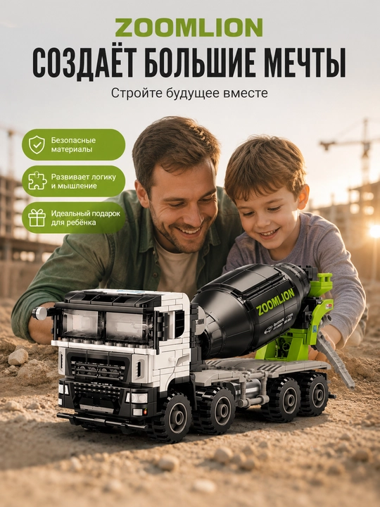 Betonosmesitel konstruktor 440 detal qurilish texnikasi yuk mashinasi