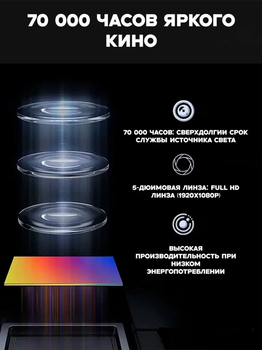 Smart proyektor K9 Ultra, Android 12, Full HD 1080P, 4K va 8K qo‘llab-quvvatlash, Wi-Fi 6