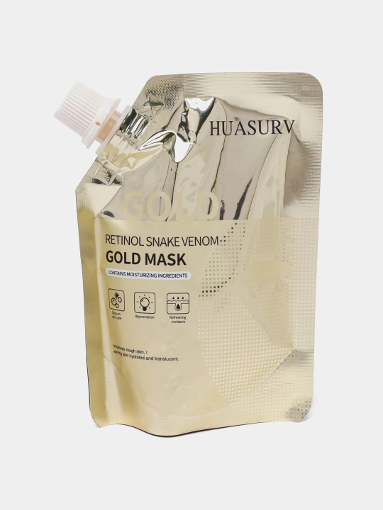 Ajinlarga qarshi va qora nuqtalarga qarshi yuz uchun plyonka niqobi GOLD MASK