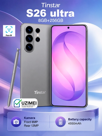 Телефон S26 Ultra T666, 8 ГБ + 256 ГБ, аккумулятор 4550 мАч — APPMOB-T666-СЕРЫЙ