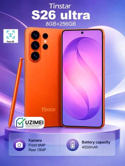 Телефон S26 Ultra T666, 8 ГБ + 256 ГБ, аккумулятор 4550 мАч — APPMOB-T666-ОРАНЖ