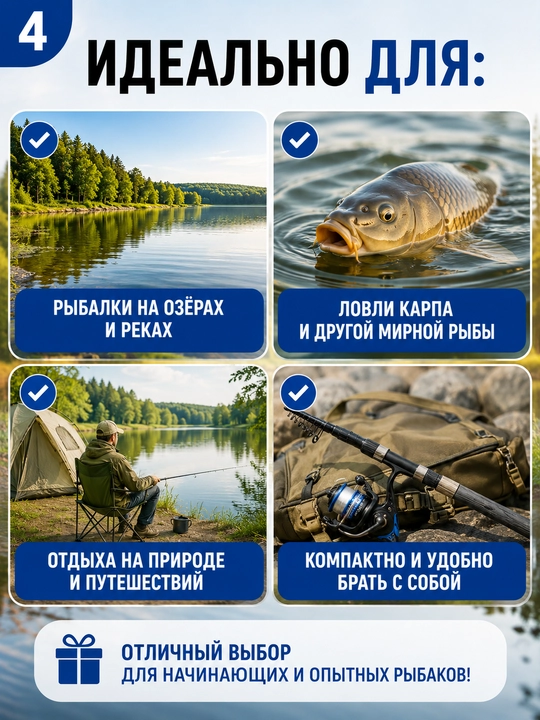 Спиннинг с катушкой и леской набор для рыбалки для начинающих