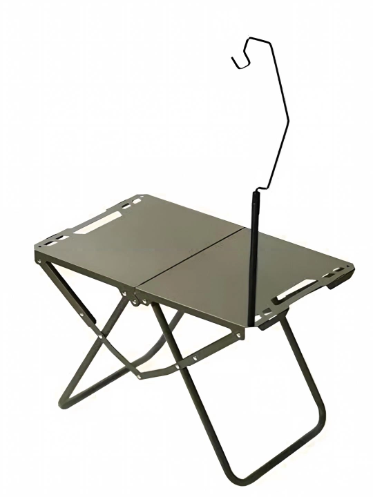GOFUN metall buklanadigan kamp/piknik stoli, portativ, lampa stoyka + sumka, qora/yashil - 