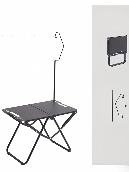 GOFUN metall buklanadigan kamp/piknik stoli, portativ, lampa stoyka + sumka, qora/yashil