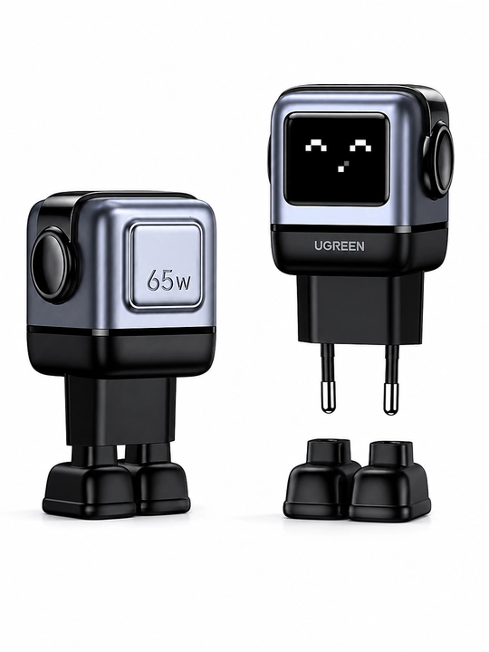 Сетевое зарядное устройство в виде робота UGREEN UNO CD361 (25685B) 65W USB-A+2*USB-C GaN