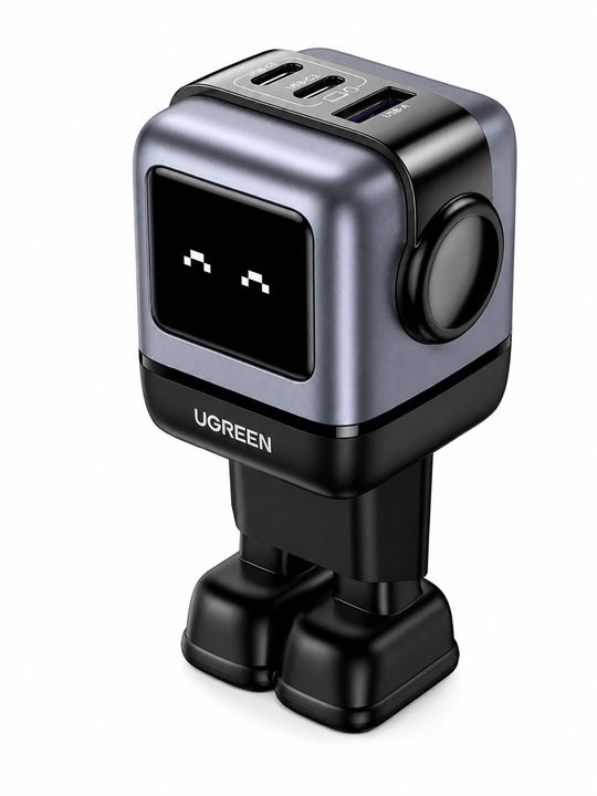 Сетевое зарядное устройство в виде робота UGREEN UNO CD361 (25685B) 65W USB-A+2*USB-C GaN