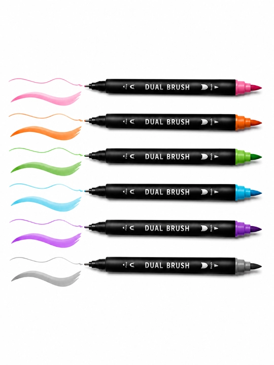 Набор двусторонних маркеров для скетчинга Dual Brush Pens в тканевом кейсе, 48/80/100 цвет