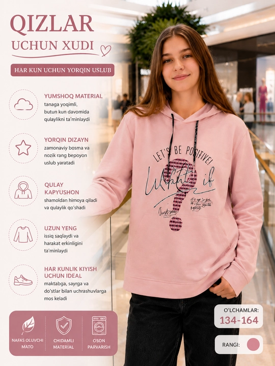 Qizlar uchun svitshot, Turkiya - 