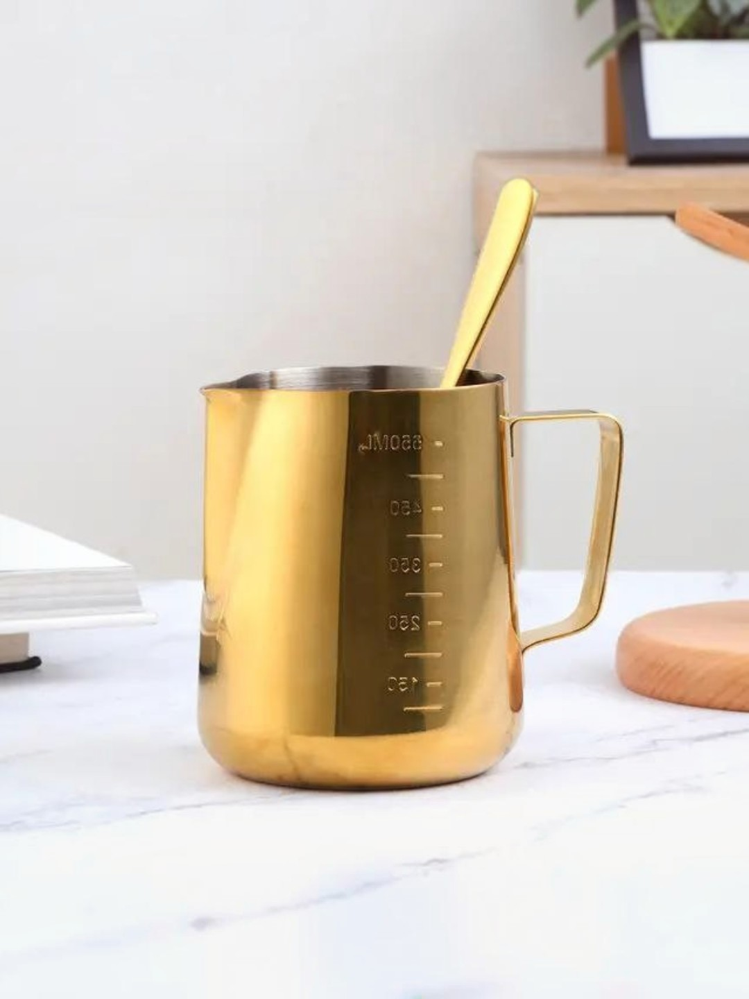 Qahva pitcheri 600 ml,350 ml, zanglamaydigan po‘latdan–sut ko‘pirtirish va latte-art uchun