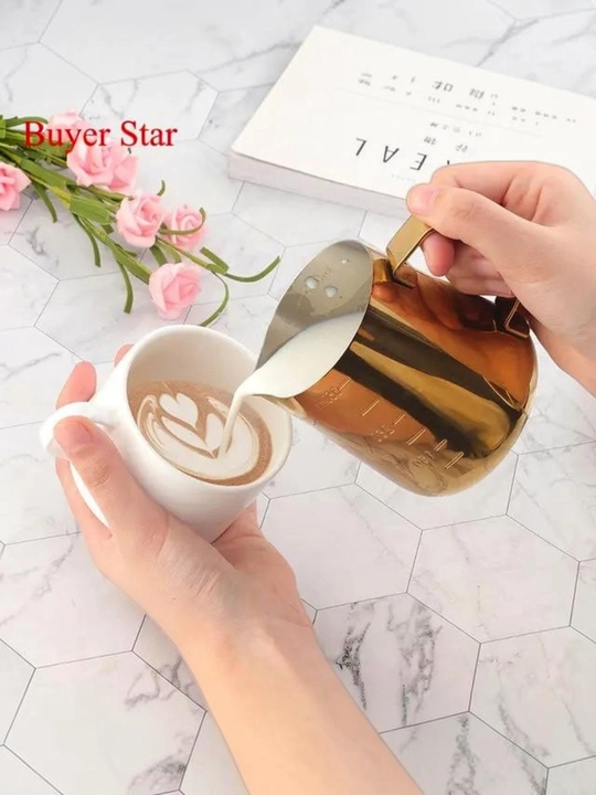 Qahva pitcheri 600 ml,350 ml, zanglamaydigan po‘latdan–sut ko‘pirtirish va latte-art uchun