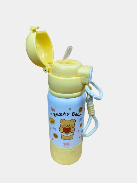 Bolalar uchun termos, ikki xil ochilish, trubkali va keng og'izli, 316L po‘lat, 500 ml - 