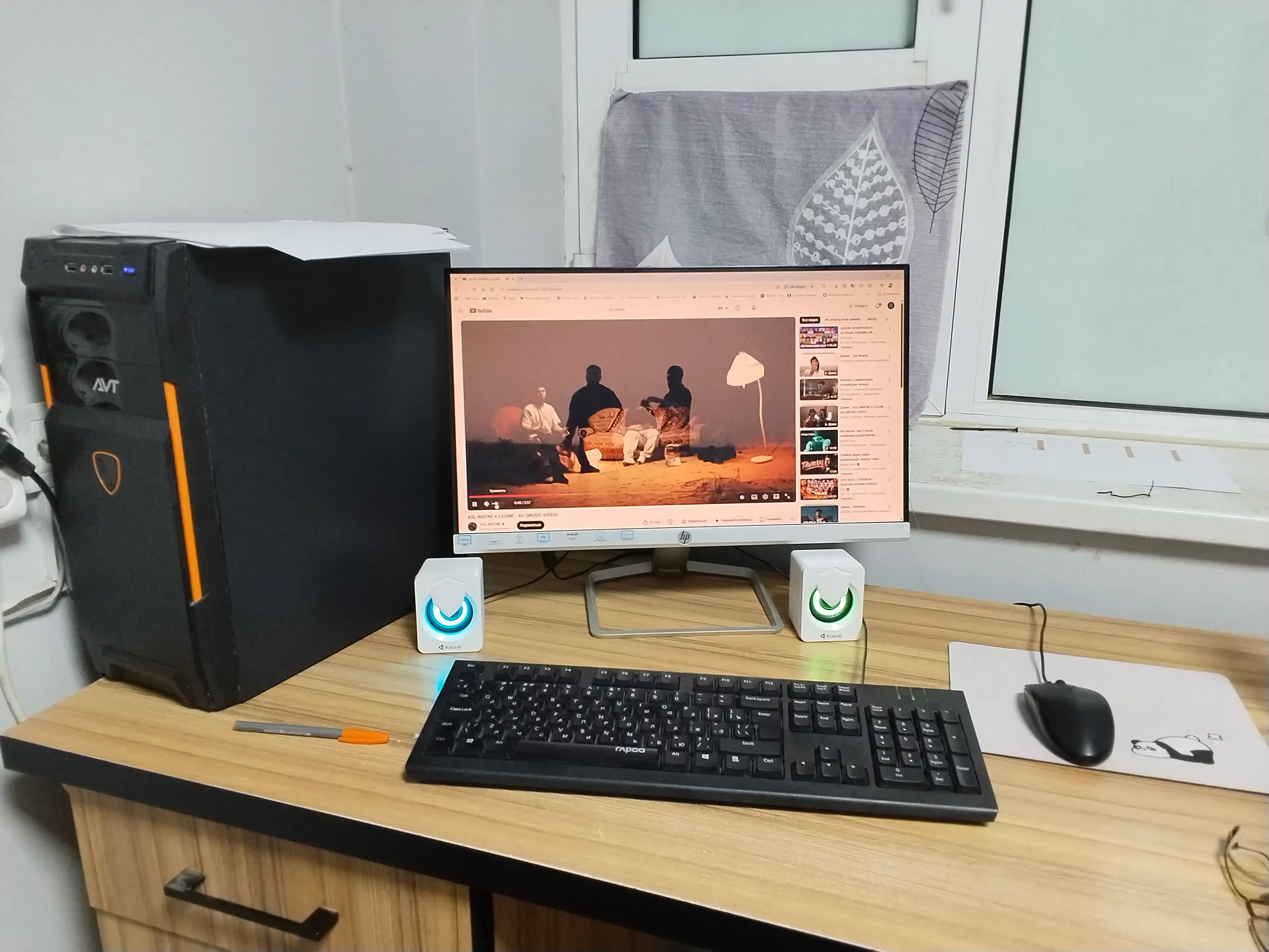 Колонки для компьютера Kisonli L-1030 5 Вт, 2.0, питание от USB, RGB подсветка