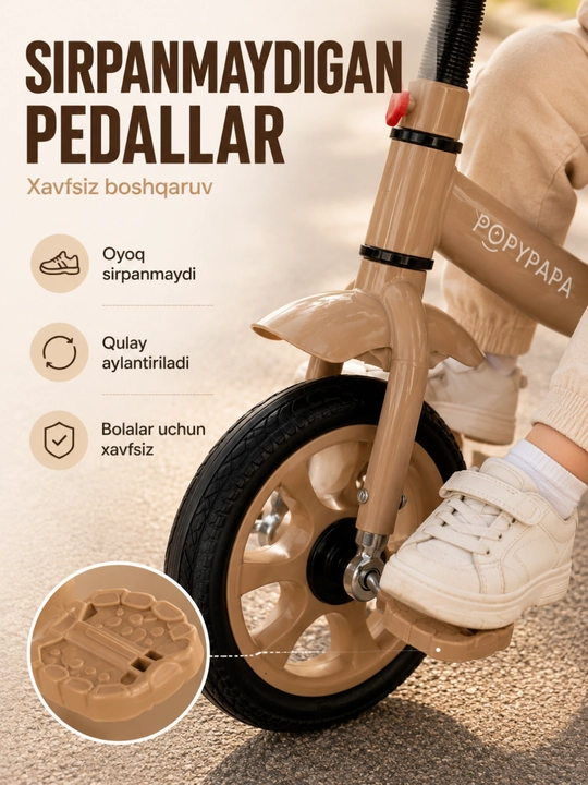 Uch g‘ildirakli bolalar velosipedi, bagajli velosiped