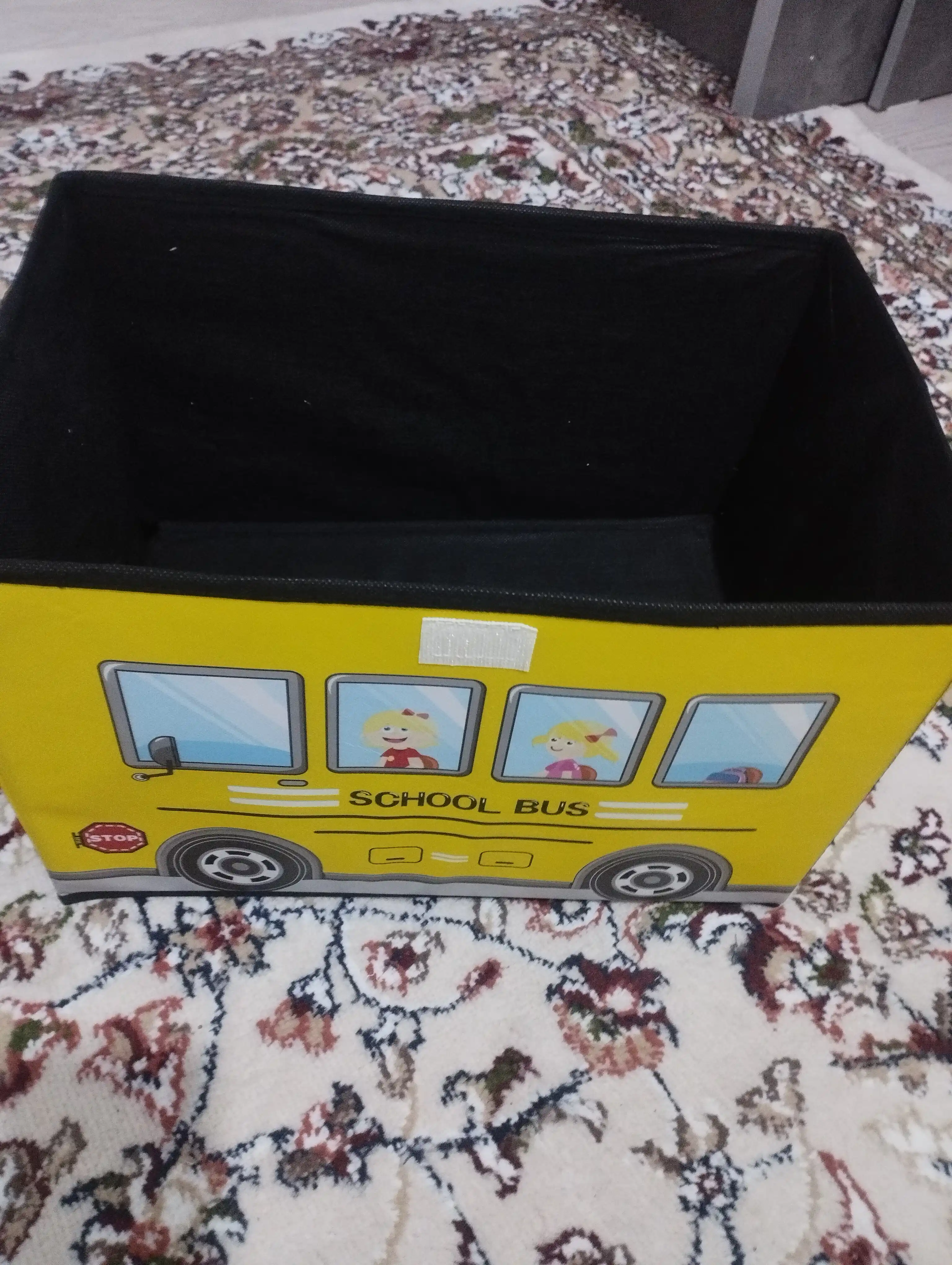 Корзина для игрушек с крышкой автобус