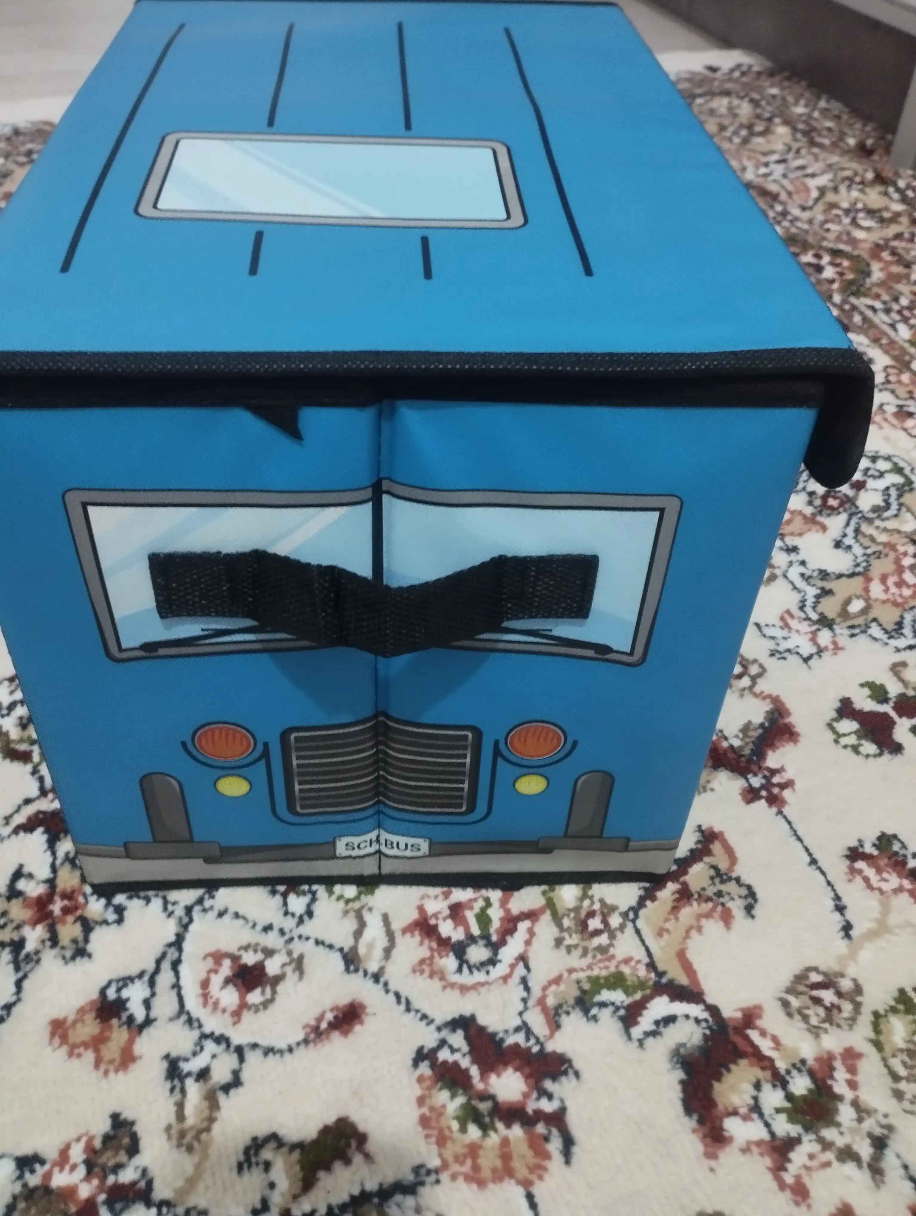 Корзина для игрушек с крышкой автобус
