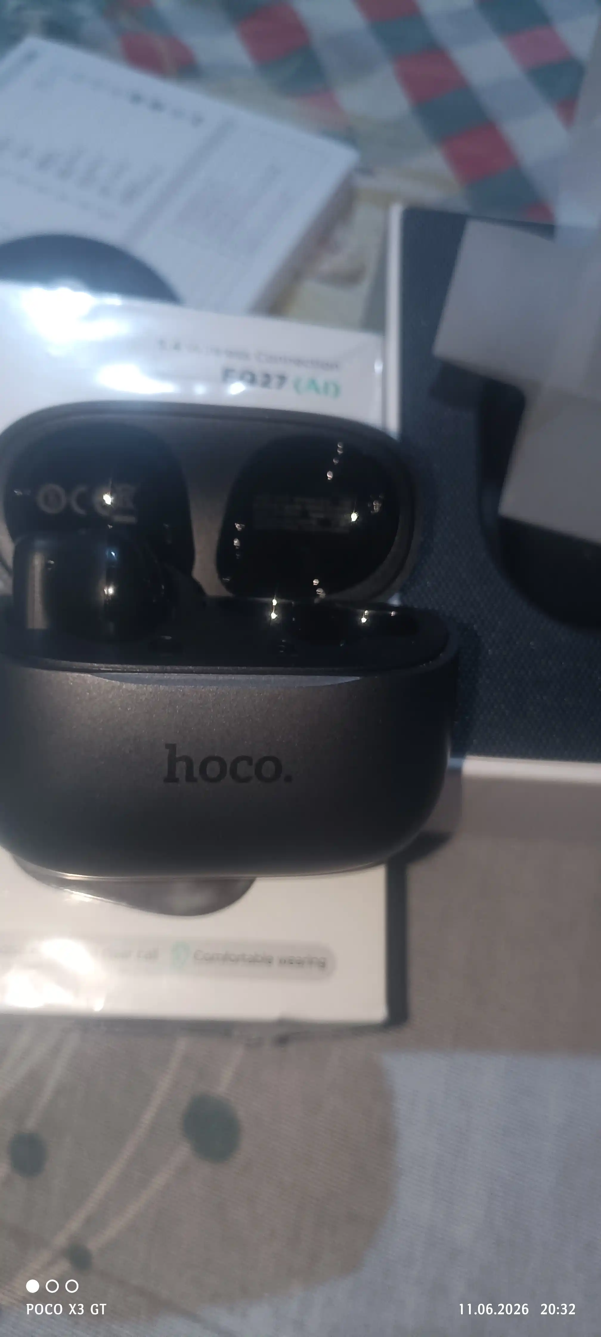 Simsiz quloqchinlar Hoco EQ27 ANC, EQ100, AI tarjimon, BT 5.4, 5, IPX5, 320 mA·soat