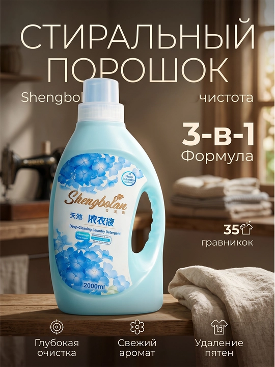 Shengbolan suyuq kir yuvish vositasi chuqur tozalash - 
