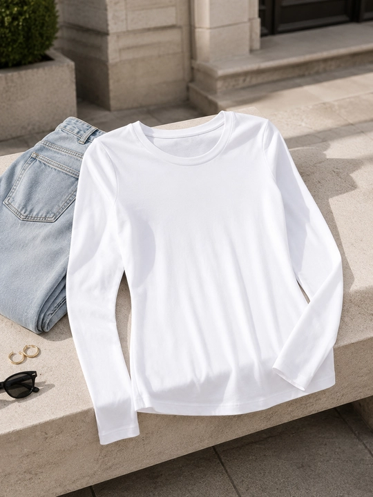Ayollar uchun asosiy longsliv, yumaloq yoqali, etagi dumaloq, uzun yengli kofta, M–2XL