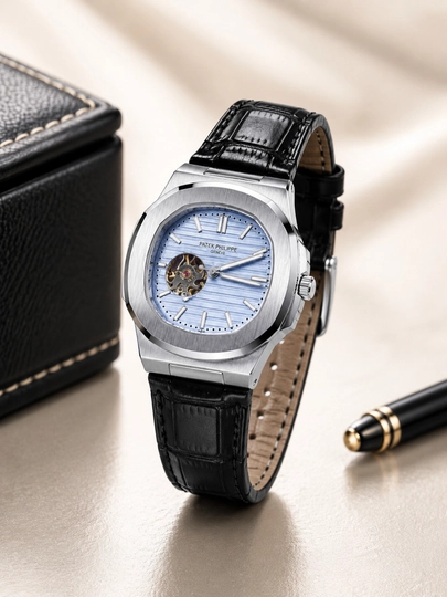 Мужские наручные часы Patek PHP, механические часы в подарочной коробке — WATCHOZ-PHPATEK150-СВЕТСИН